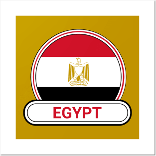 Egypt Country Badge - Egypt Flag Posters and Art